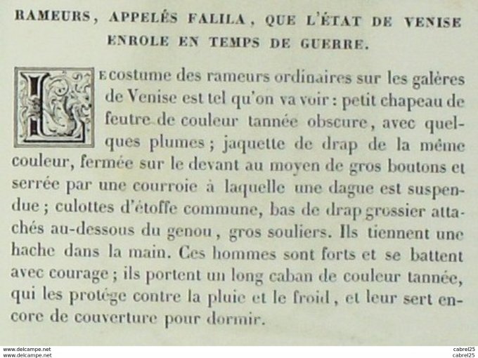 Italie VENISE Rameur dit FALILA 1859