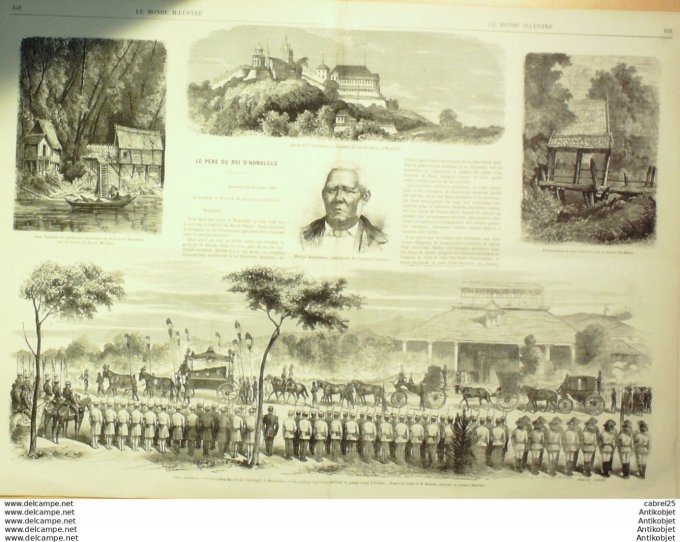 Le Monde illustré 1868 n°621 Siam Bangkok Me Nam Et Me Nam Hawaii Honolulu Matayo Kekuanaoa ??les Sa