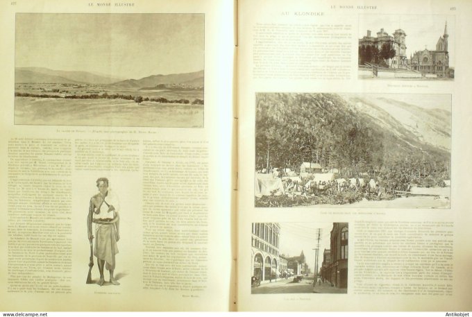 Le Monde illustré 1897 n°2122 Mali Kayes Sénégal Kaeaedi Bakel Canada Klondike Alaska Bétafo