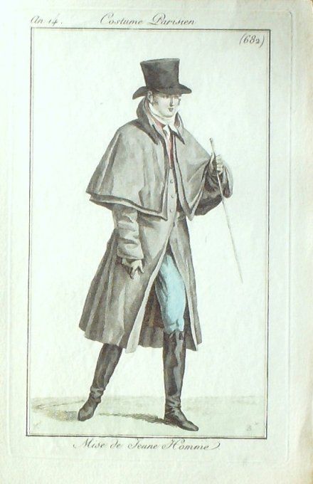 Gravure Mode Costume Parisien 1806 #   682 (eau forte old Fashion plate