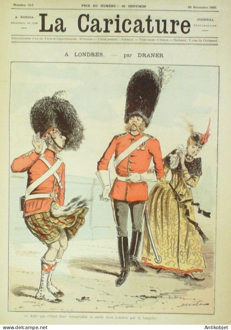 La Caricature 1885 #313 Londres Draner Georgette Sardou Sorel Caran d'Ache Loys