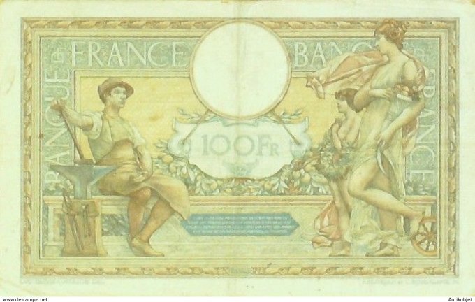 Billet Banque de France 100 francs Luc Olivier Merson Grands Cartouches L.20.7=1929 SUP