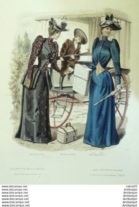 Gravure Mode La Gazette 1890 # 45 (Old Fashion plate)