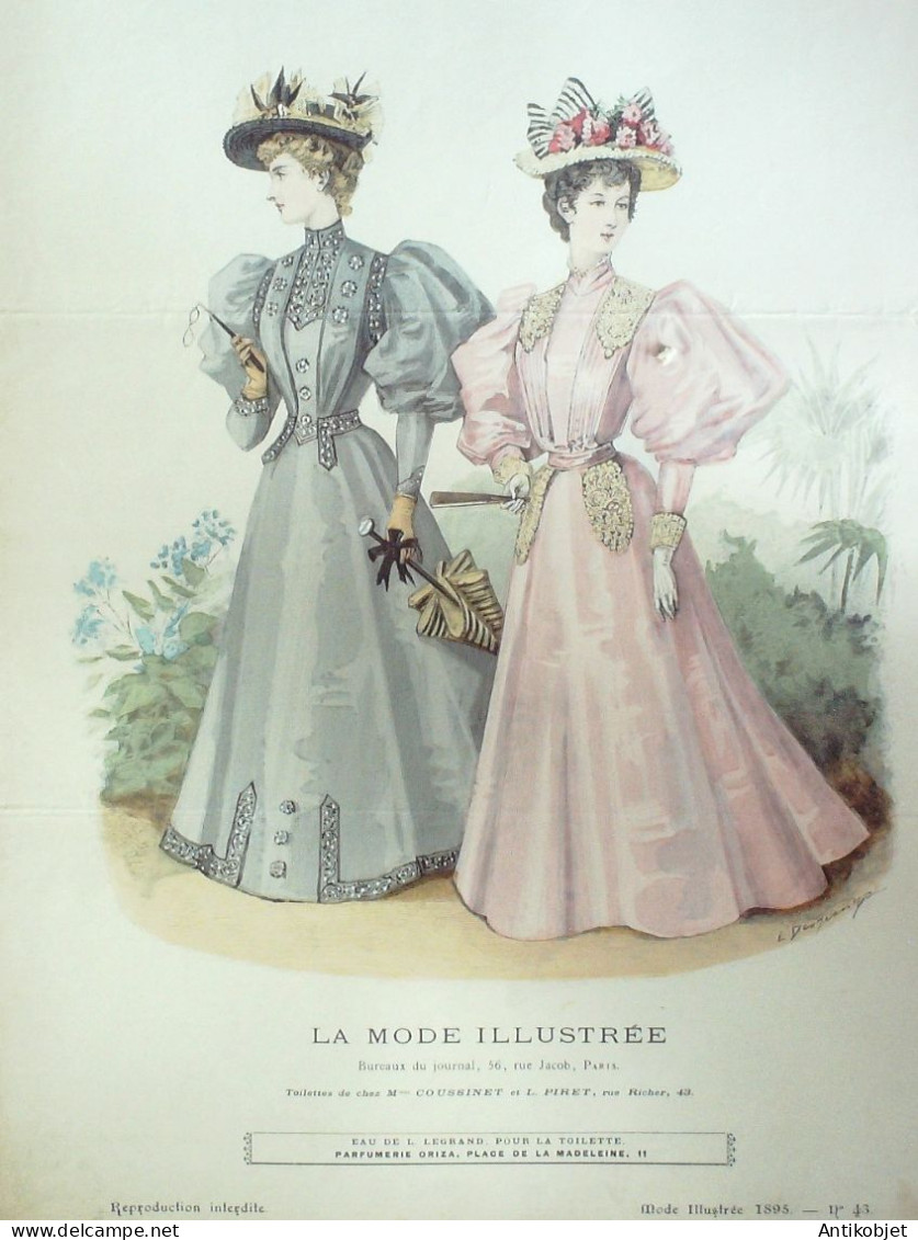Gravure Mode illustree 1895 # 43 (Old Fashion plate) RARE