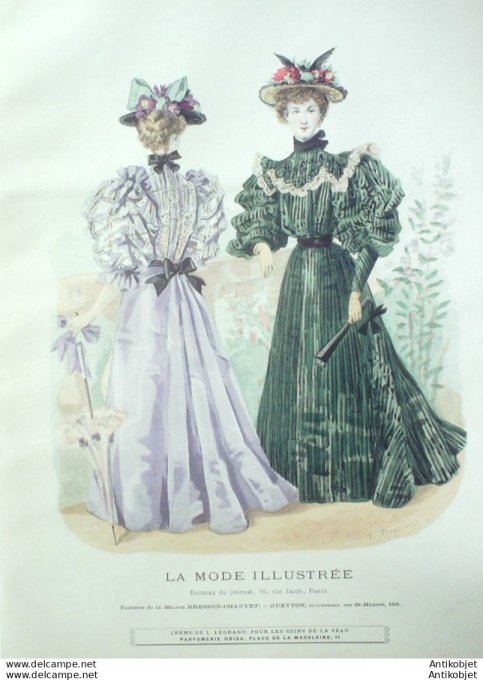 Gravure Mode illustree 1895 # 23 (Old Fashion plate) rare