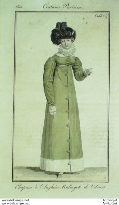 Costume Parisien 1815 # 1530 Redingote de velours