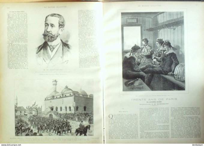 Le Monde illustré 1886 n°1507 Grèce Athènes Tonkin Hanoï Maroc Oued Mélah