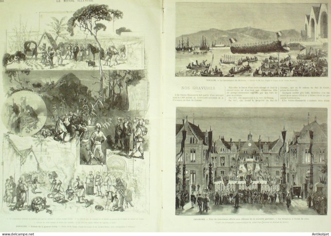 Le Monde illustré 1873 n°871 Toulon (83) Orléans (45) St-Privat (57) St-Etienne (42)