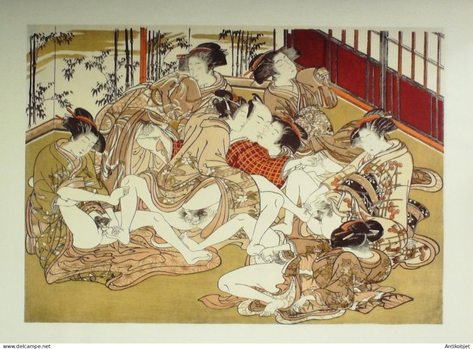 Estampe Japonaise scène érotique (Isoda Koryusai 1764-1788)