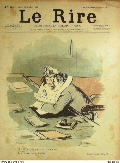 Le Rire 1896-10-17 # 102 Journal humoristique Ed.Originale Reception a l'Elysee