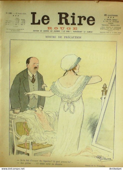 Le Rire Rouge 1918-04-27 # 180 Journal humoristique Ed.Originale Le Su Rkanon