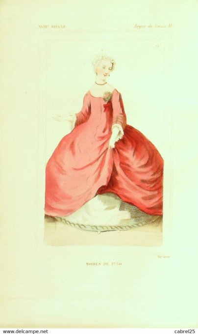 Mode Dame 1730 sous LOUIS XV 18ème 1852