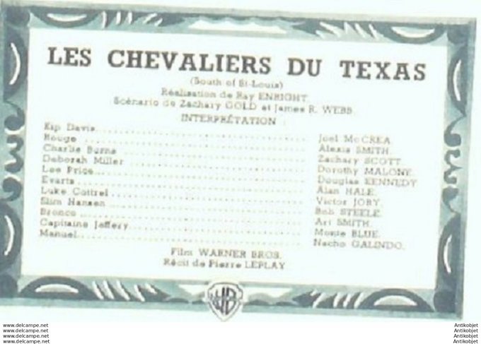 Les Chevaliers du Textas Joel Mc Crea Alexia Smith Zachary Scott