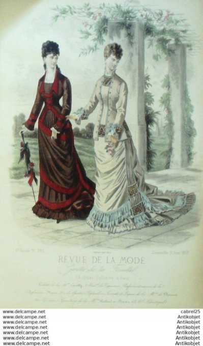 Gravure Mode La Gazette 1877 # 283 (Old Fashion plate)