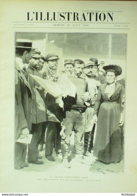 L'illustration 1901 n°3052 Paris-Brest course cycliste Ste-Anne-de-Palude (29)Etats-Unis grève de l'