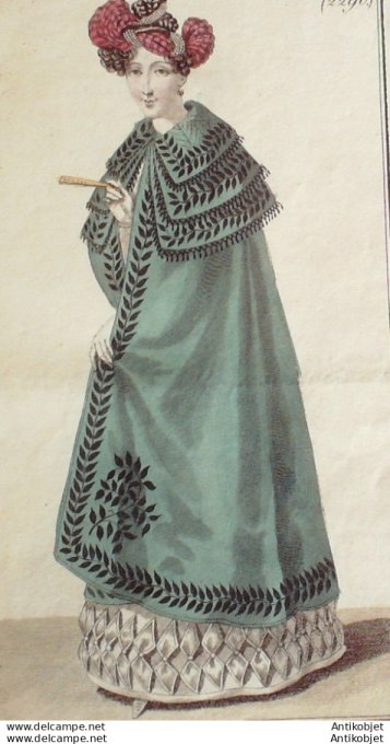 Costume Parisien 1825 # 2290 Robe de tulle manteau cachemire