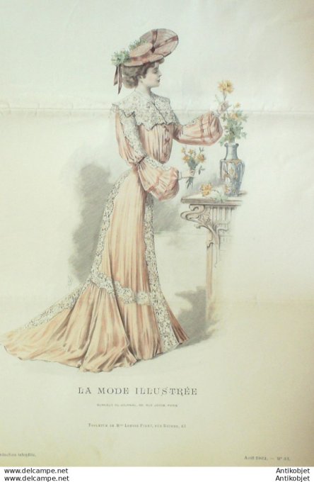 Gravure Mode illustree 1902 # 33 (Old Fashion plate) rare