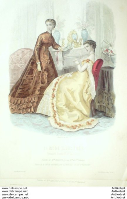 Gravure Mode illustree 1867 # 47 (Old Fashion plate)