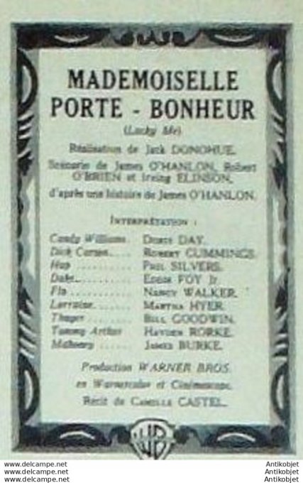 Mademoiselle Porte bonheur Doris Day Robert Cummings + Film