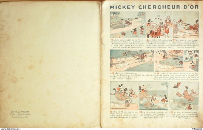 Walt Disney Mickey chercheur d'or Hachette #  6 Eo 1931