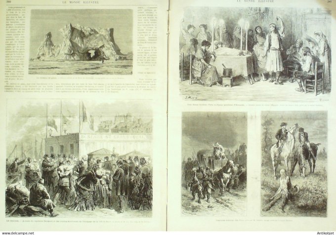 Le Monde illustré 1873 n°870 Paquebot La-Ville-du-Havre naufrage Espagne Alicante Yota Metz Gravelot