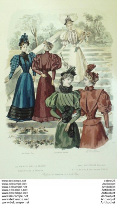 Gravure Mode La Gazette 1893 # 33 (Old Fashion plate)