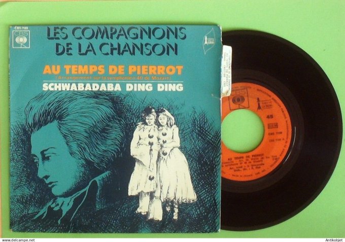 Les Compagnons de la chanson 45T EP Au temps de Pierrot (languette) 1971