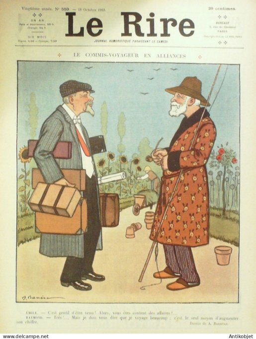 Le Rire 1913-10-18 # 559 Journal humoristique Ed.Originale Adieu a Montmartre