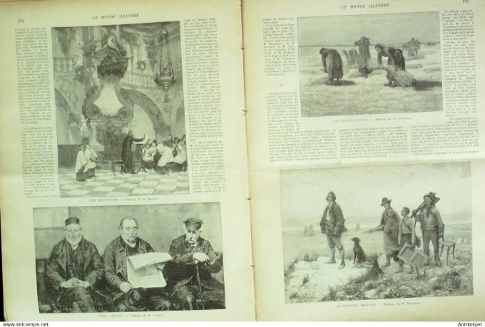 Le Monde illustré 1894 n°1936 Authie (62) Maroc fantasia Tinteniac (35)