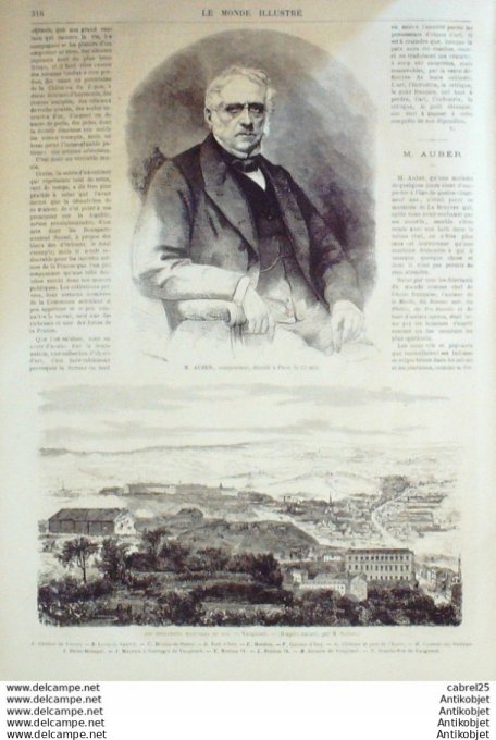 Le Monde illustré 1871 n°756 Italie Rome Porte Pia Turin Palais Carignan Chantilly (60) Duc D'aumale