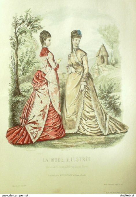 Gravure Mode illustree 1875 # 35 (Old Fashion plate)