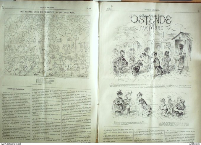 Le Journal Amusant 1874 #  934 A la mer par Grevin