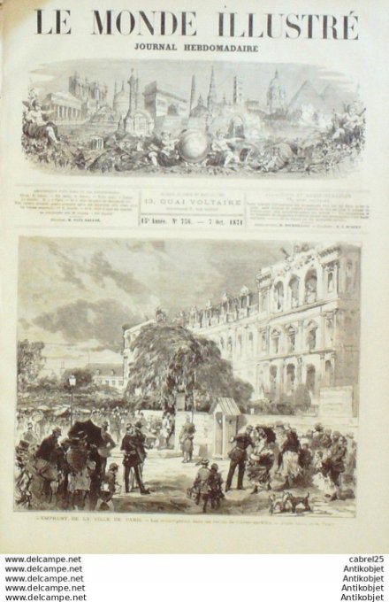 Le Monde illustré 1871 n°756 Italie Rome Porte Pia Turin Palais Carignan Chantilly (60) Duc D'aumale