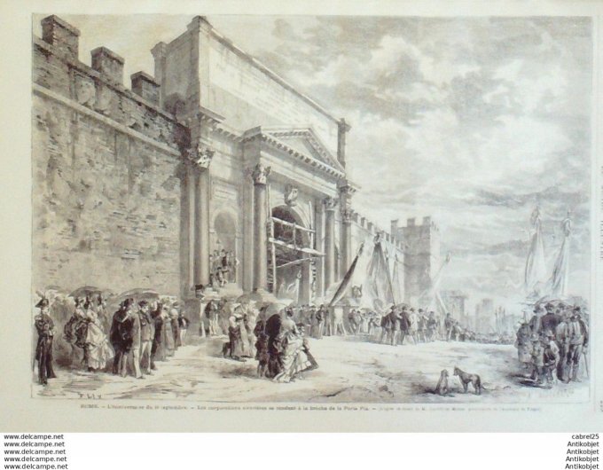 Le Monde illustré 1871 n°756 Italie Rome Porte Pia Turin Palais Carignan Chantilly (60) Duc D'aumale