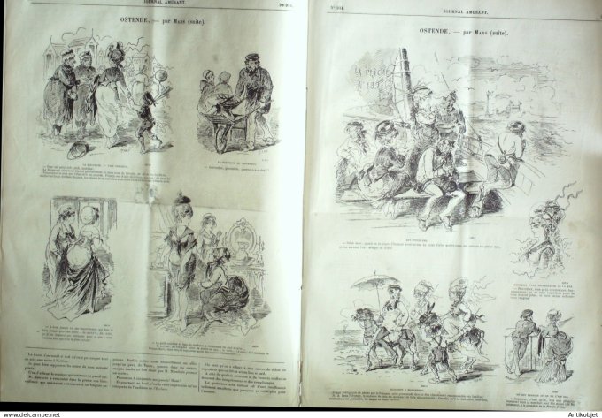 Le Journal Amusant 1874 #  934 A la mer par Grevin