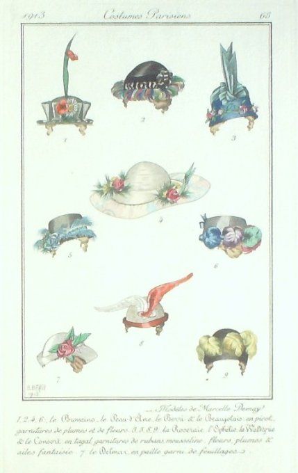 Berty B Bronzino Pochoir Mode Art Deco n°  68-1913 Journal des Dames