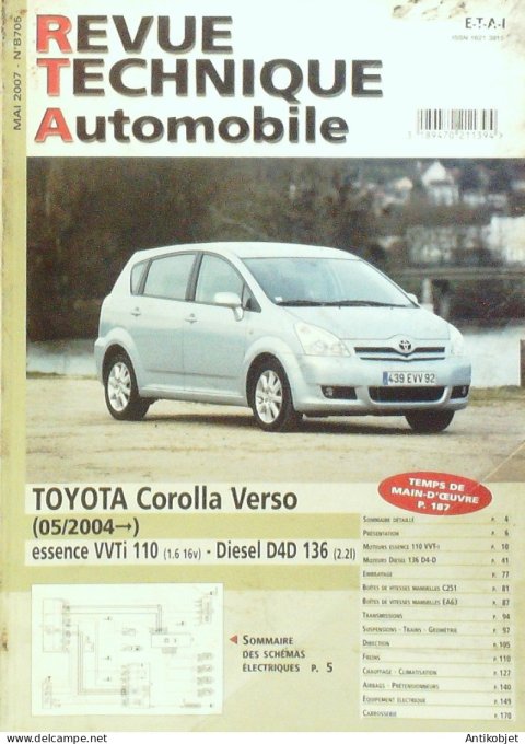 Revue Tech. Automobile 2007 n°B705 Toyota Corolla Verso