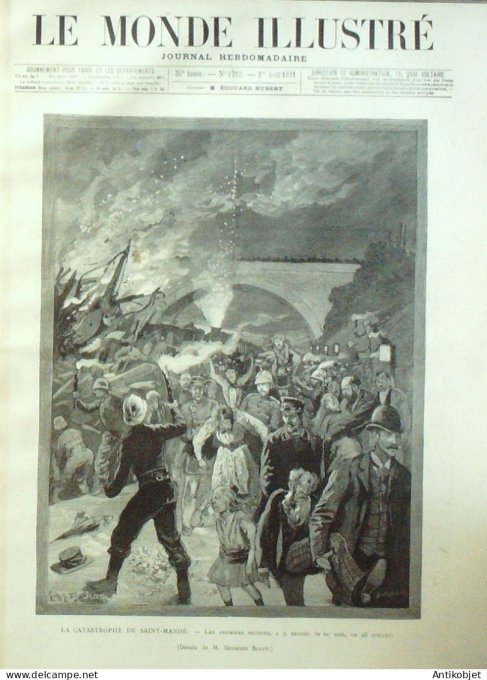 Le Monde illustré 1891 n°1792 St-Mandé (94) Luxembourg Suède Stockholm Bruxelles Suisse Genève