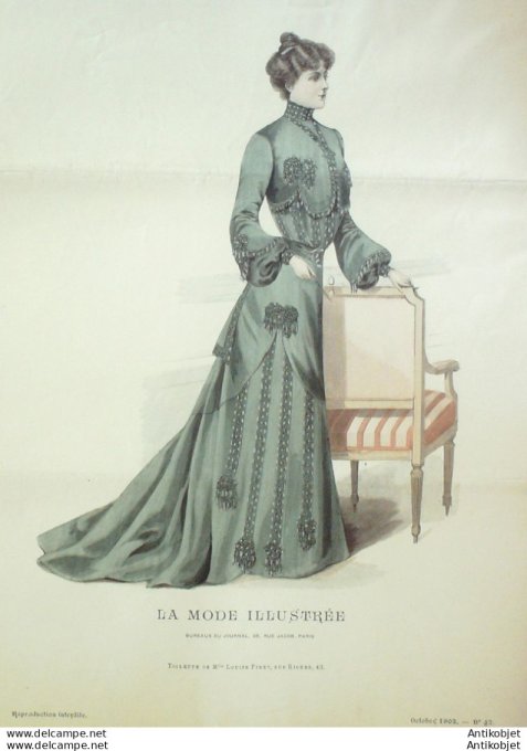 Gravure Mode illustree 1902 # 42 (Old Fashion plate) rare