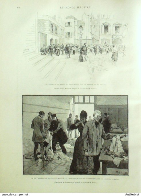 Le Monde illustré 1891 n°1792 St-Mandé (94) Luxembourg Suède Stockholm Bruxelles Suisse Genève