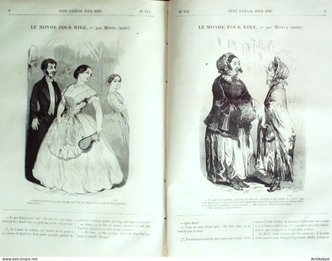 Petit journal pour Rire 1858 # 175 Le Monde pour rire Monta