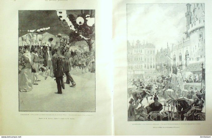 Le Monde illustré 1891 n°1792 St-Mandé (94) Luxembourg Suède Stockholm Bruxelles Suisse Genève