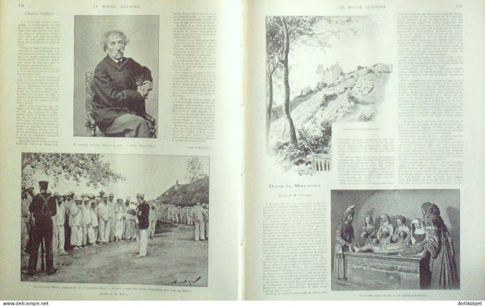 Le Monde illustré 1898 n°2159 Bret Douarnenez (29) Chateaubriand Ste-Suzanne Mezangers (53) île de S