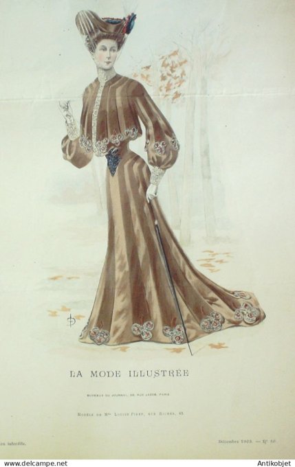 Gravure Mode illustree 1903 # 50 (Old Fashion plate) RARE