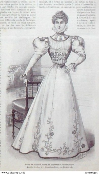 La Mode illustrée journal 1897 n° 03 Robe de réunion
