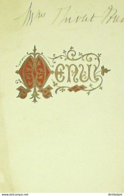 Menu Hôtel de Loire Gennes (49) 1929