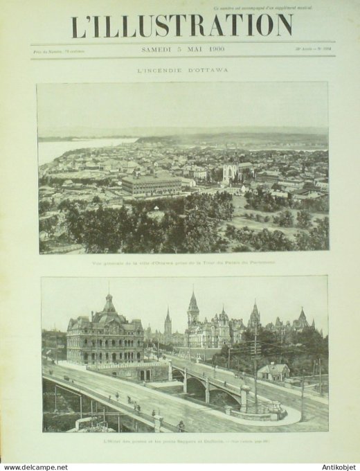 L'illustration 1900 n°2984 Canada Ottawa Russie exposition Londres Carte du Transvaal