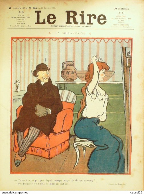 Le Rire 1908 n°264 Jeanniot Bac Hellé Carlègle Delaw Lebègue Esquius Martin O'Galop