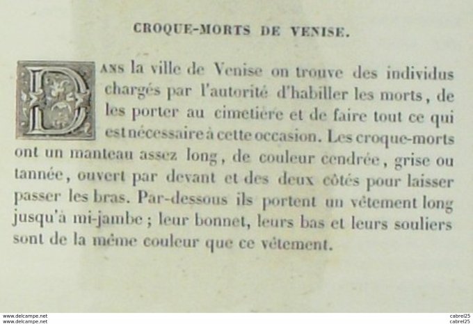 Italie VENSIE Croque mort 1859