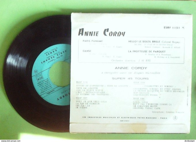 Cordy Annie 45T EP Paris Paname 1958